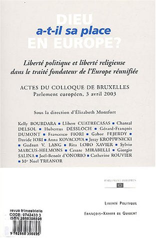 Dieu a-t-il sa place en Europe (supplément à Liberté politique) book