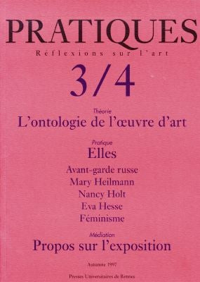 Pratiques, n° 3-4. L'ontologie de l'oeuvre d'art book