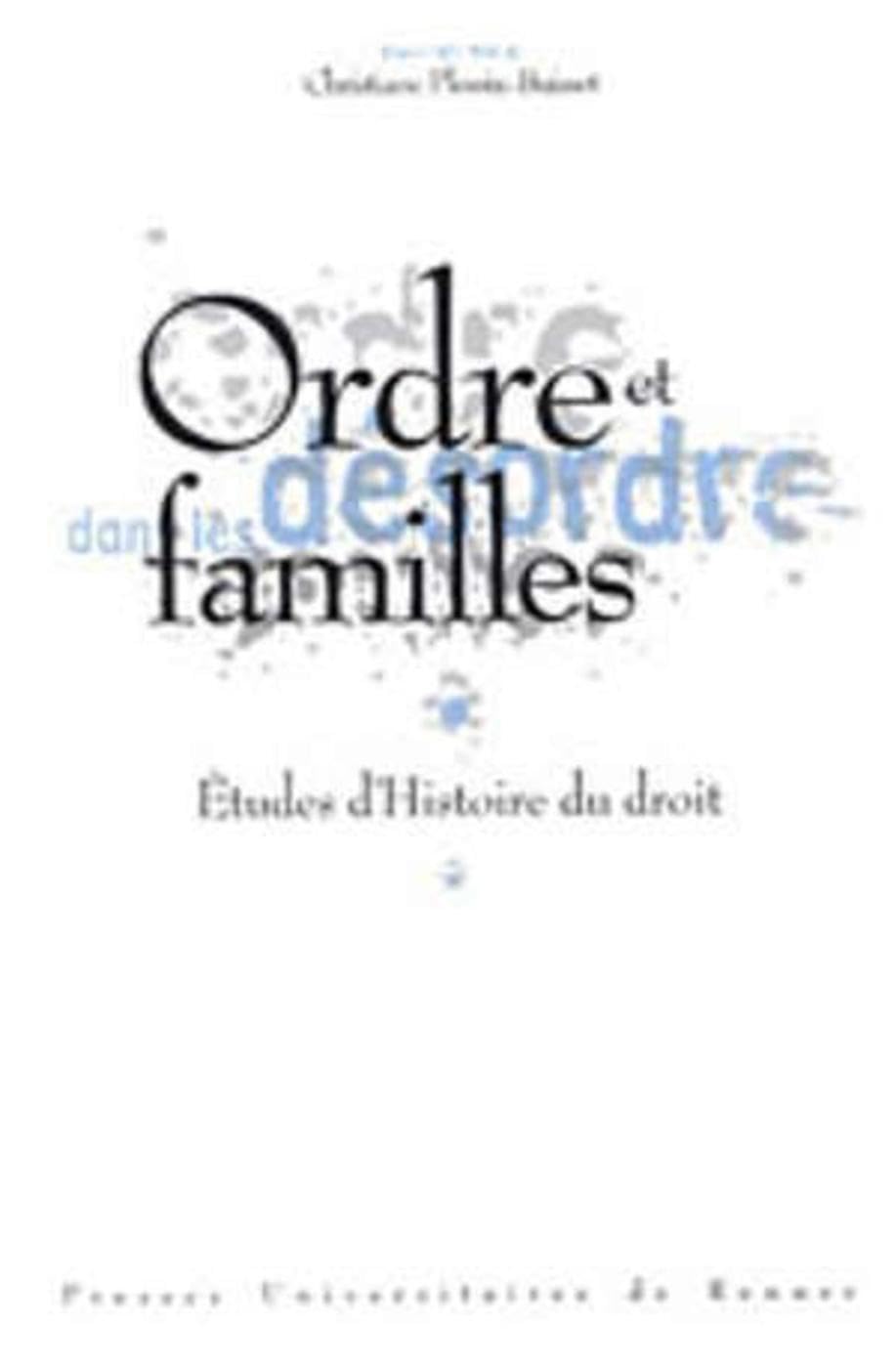 ORDRE ET DESORDRE DANS LES FAMILLES book