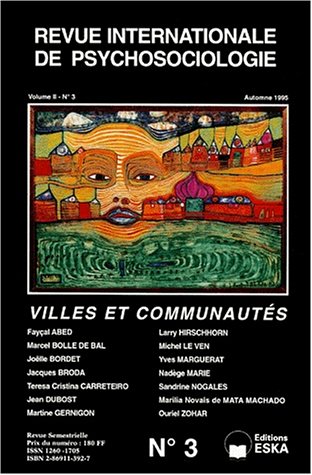 Revue internationale de psychologie, numéro 3. Villes et communautés book