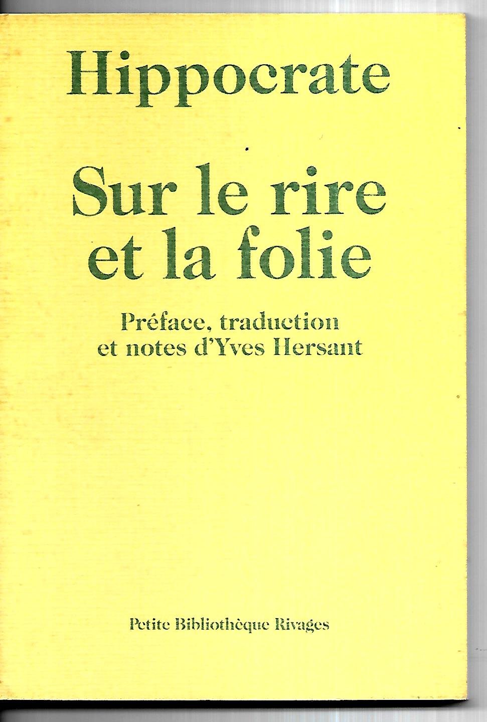 Sur le rire et la folie (Riv.Pte Bib.) Books