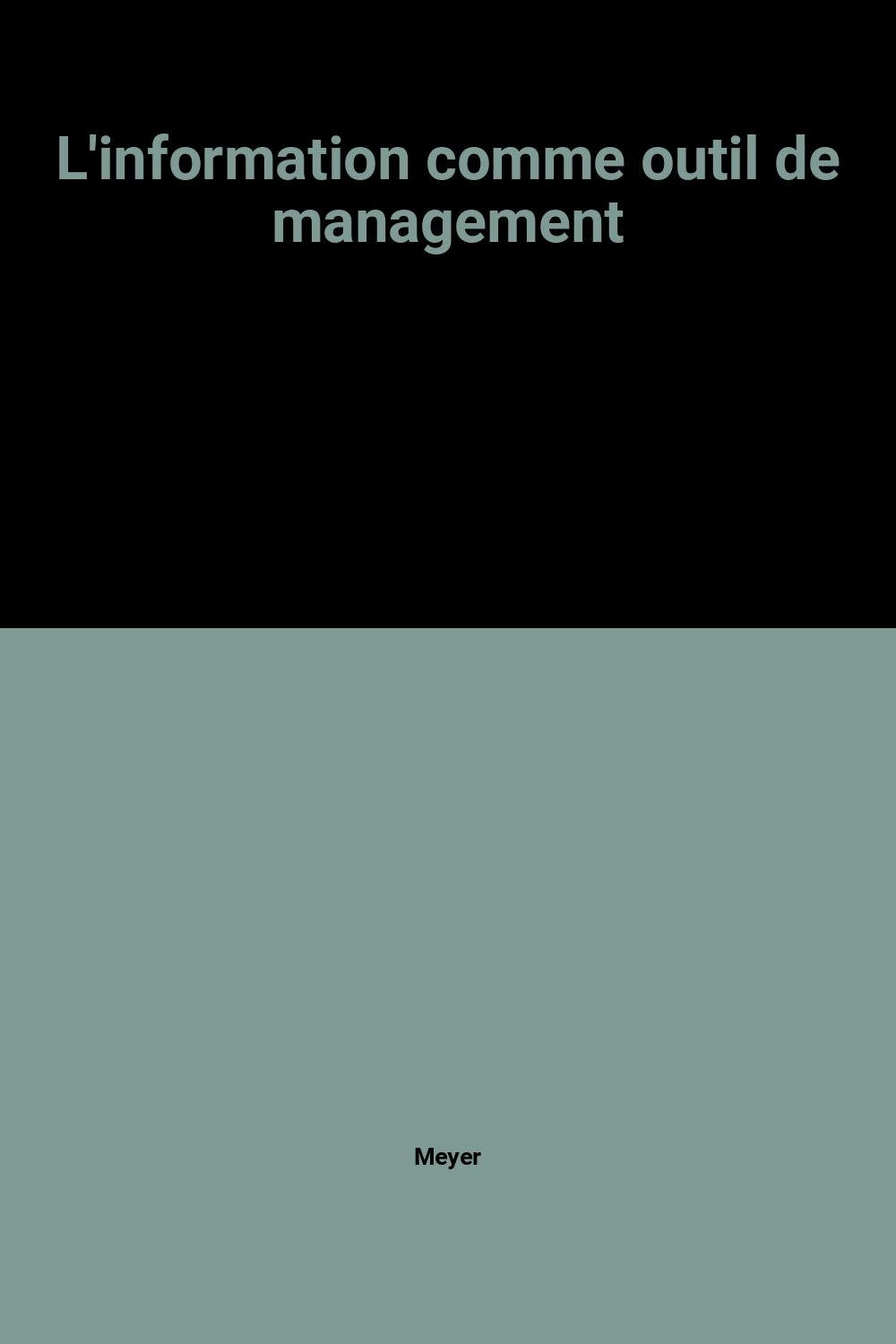 L'information : un nouvel outil de management pour gagner dans le monde des affaires d'aujourd'hui book