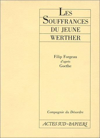 Souffrances du jeune werther - d'apres goethe (Les) book