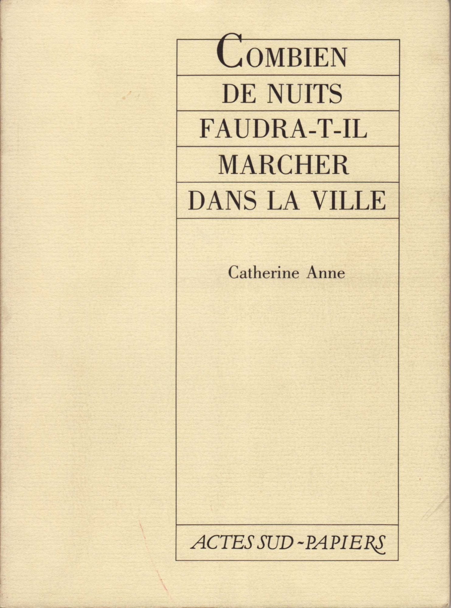 Combien de nuits faudra-t-il marcher dans la ville ? Drama