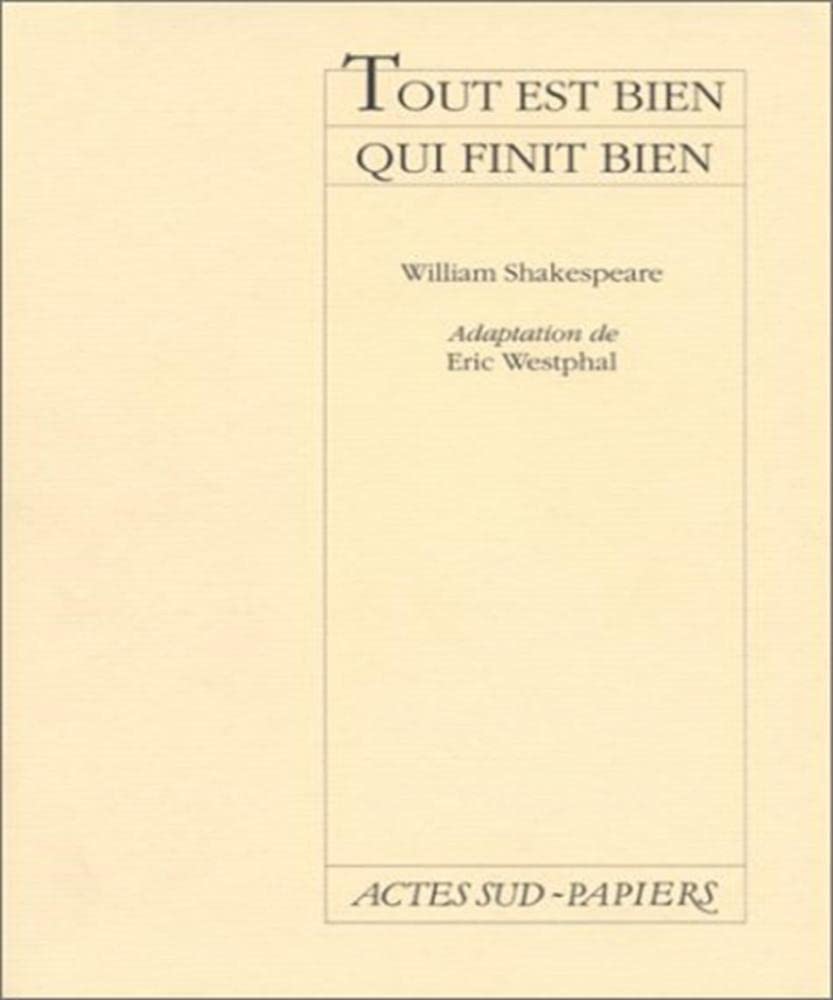 Tout est bien qui finit bien book
