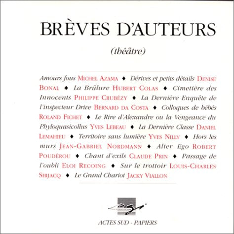 Brèves d'auteurs : quinze pièces pour jeunes en un acte Drama