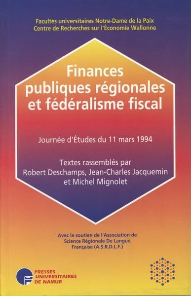 Finances publiques regionales et federalisme fiscal book