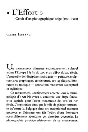 L'Effort : cercle d'art photographique belge (1901-1910) Travel