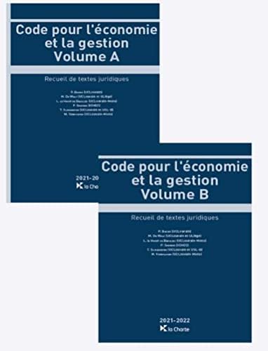 Code pour l'économie et la gestion (volume A et volume B) 2021-22 (Belgique) book