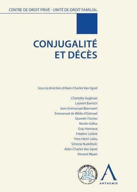 CONJUGALITÉ ET DÉCÈS: SOUS LA DIRECTION DE ALAIN-CHARLES VAN GYSEL book