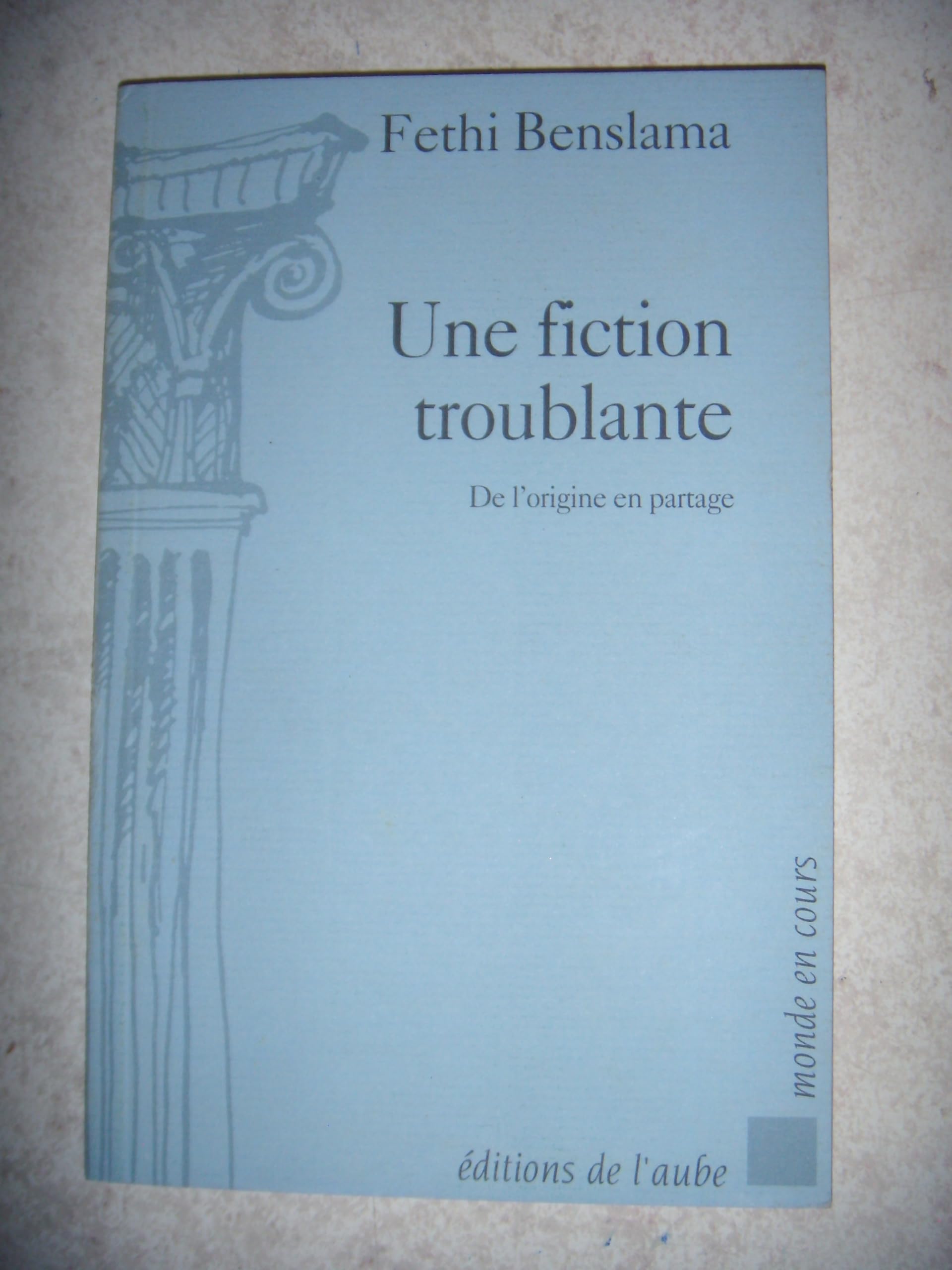 Une fiction troublante: De l'origine en partage book