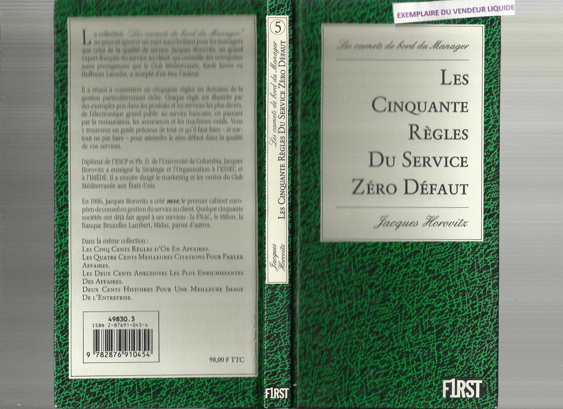 Les cinquante regles du service zéro defaut (First Businessm) Books