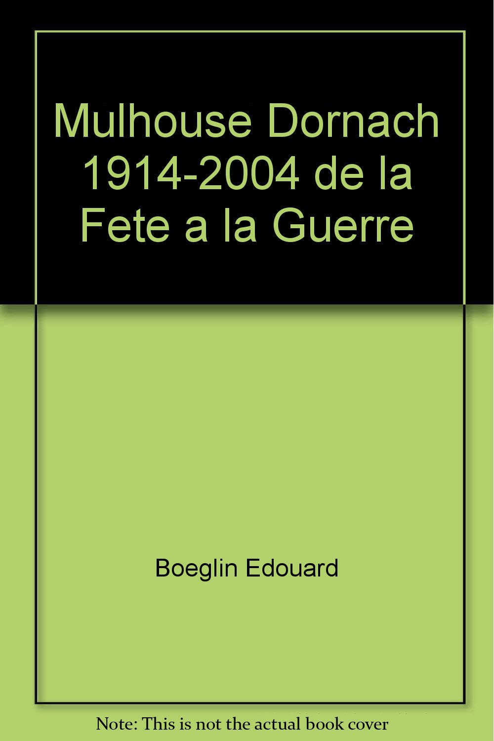 Mulhouse dornach 1914-2004 de la fete a la guerre book