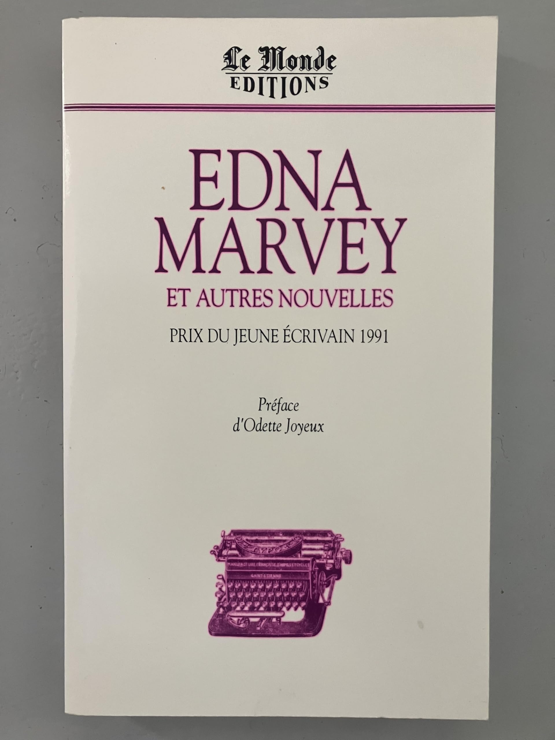 Edna marvey / et autres nouvelles / prix du jeune écrivain 1991 book
