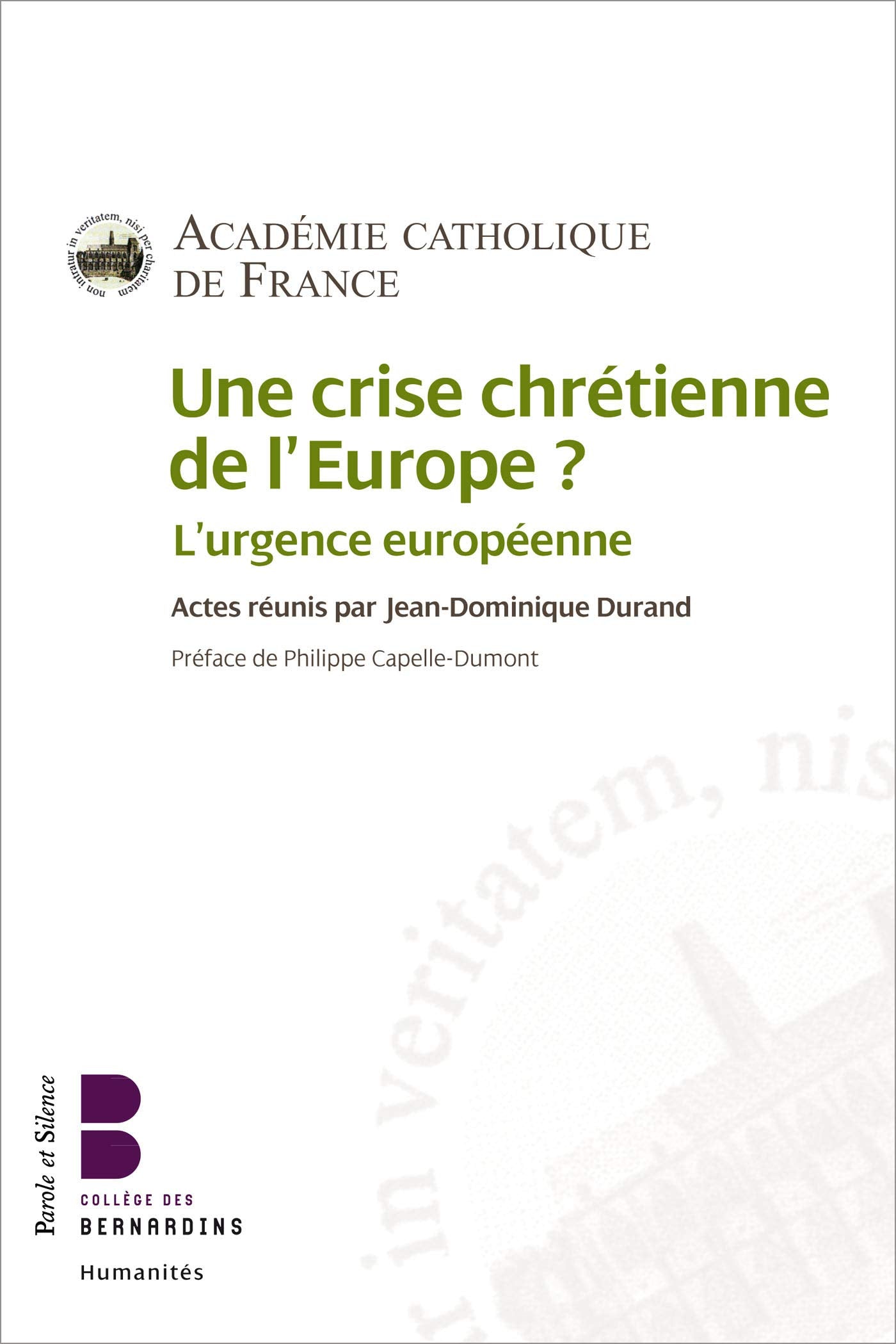 Une crise chretienne de l europe book