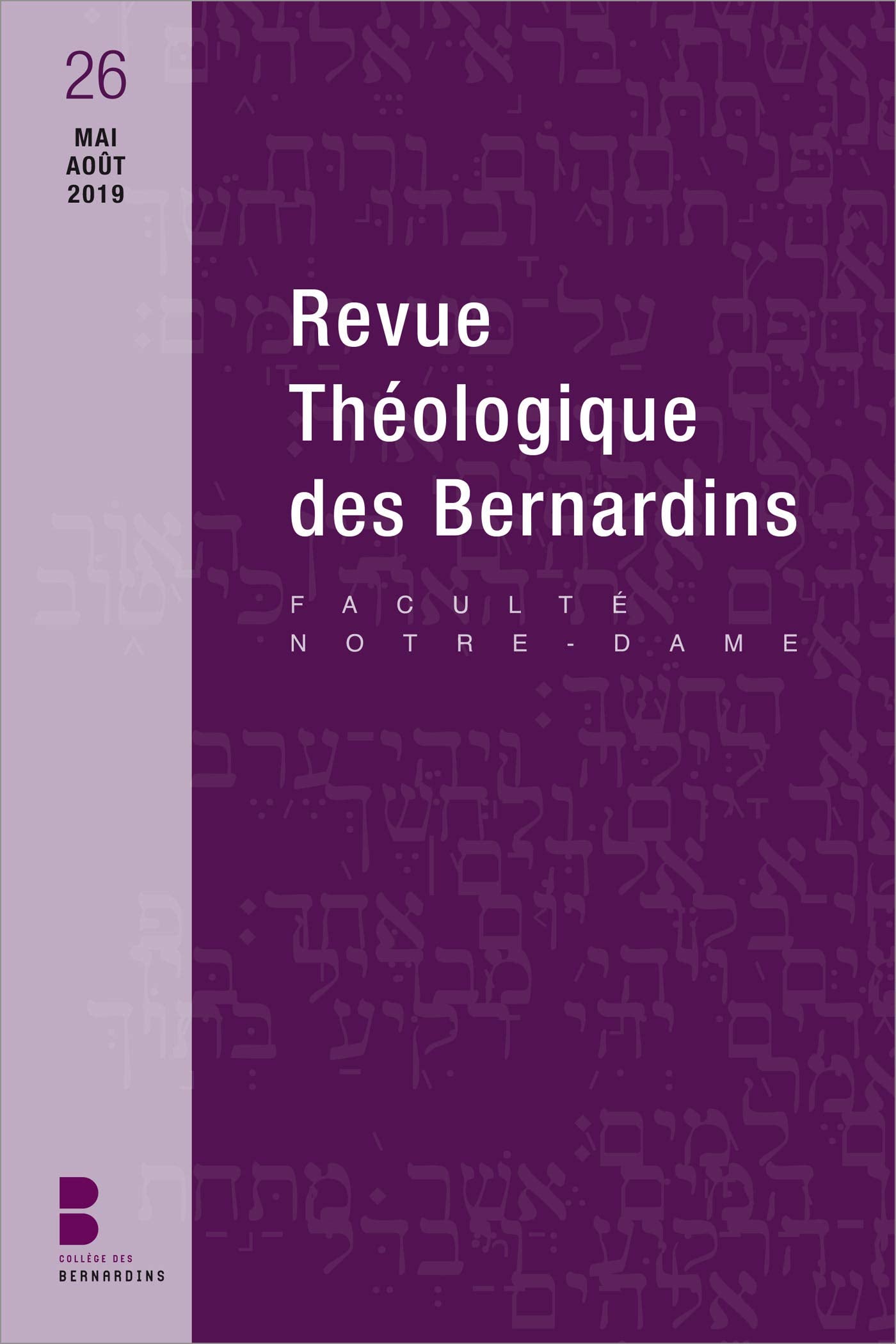 Revue Theologique des Bernardins N 26 Religion & Esotericism