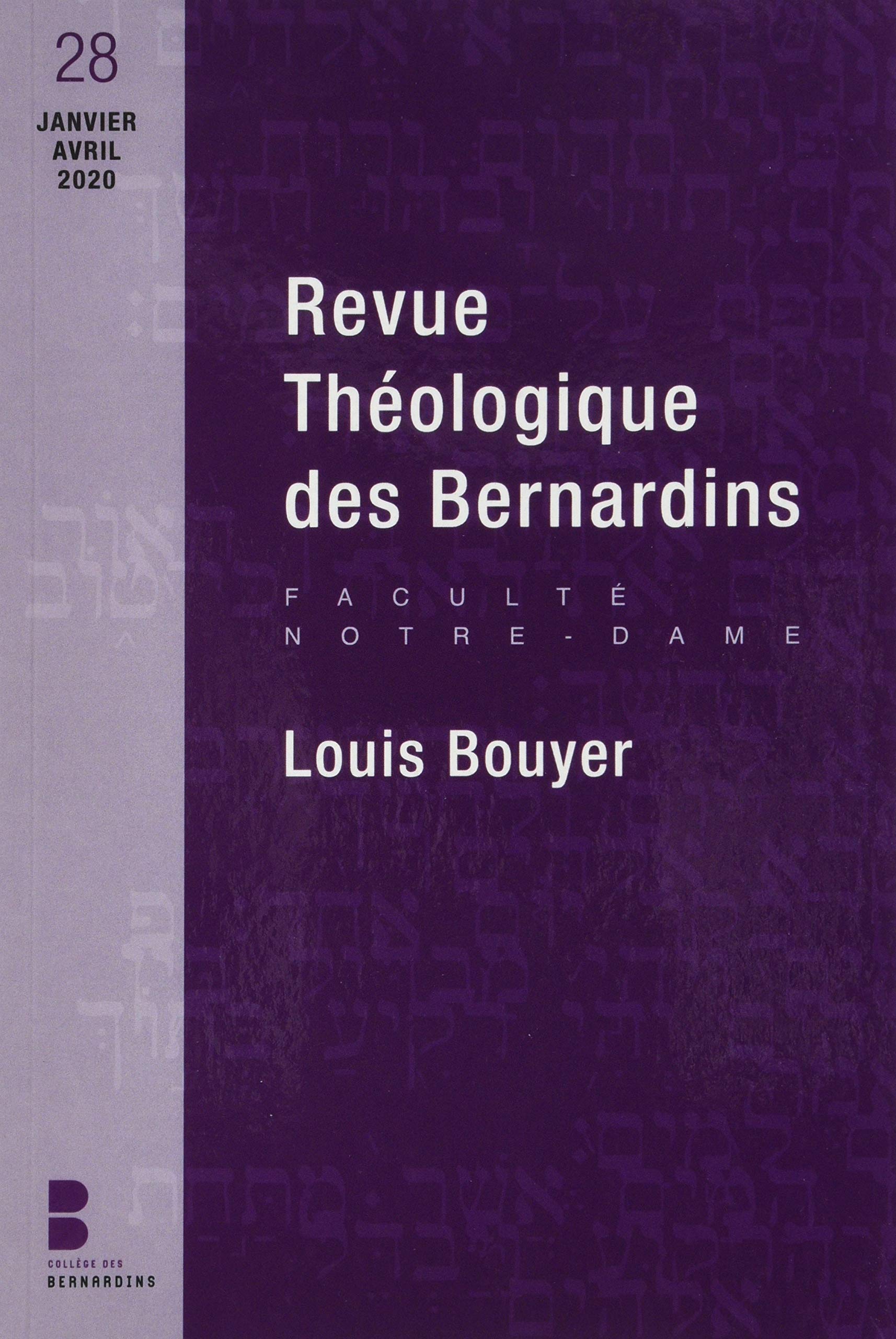 REVUE THEOLOGIQUE DES BERNARDINS 28 book
