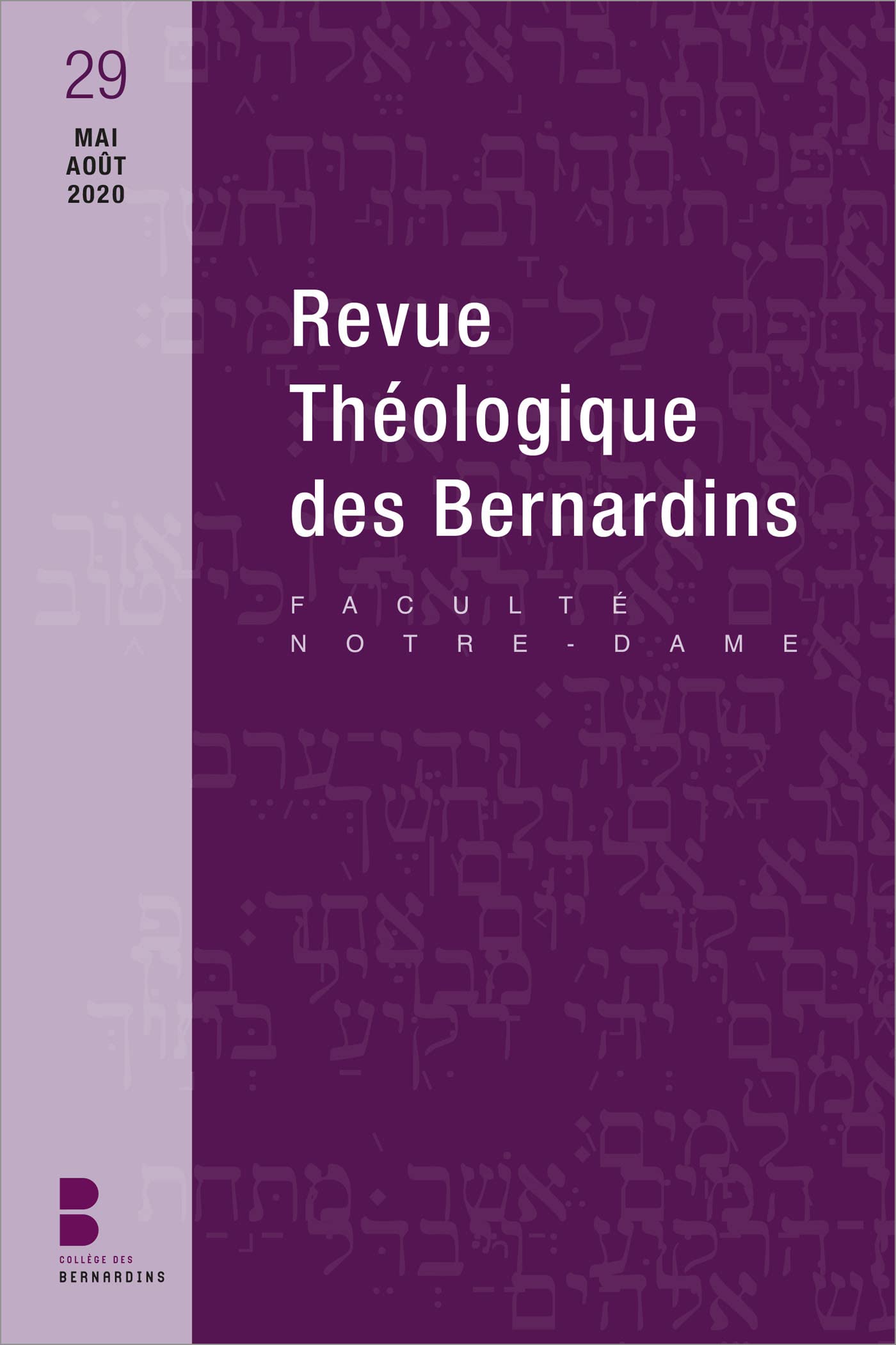 Revue theologique des bernardins n 29 Religion & Esotericism