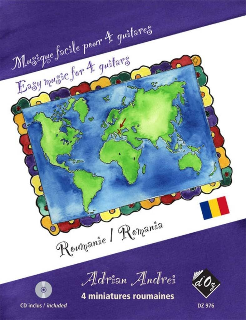 Musique facile pour 4 guitares - Roumanie. Enthält CD Sheet Music
