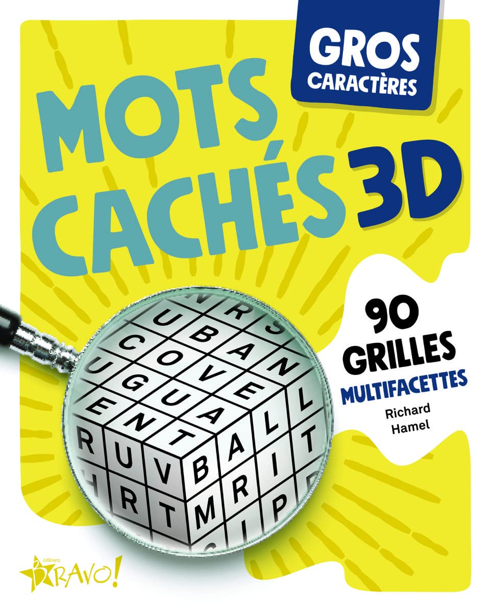 Gros caractères : Mots cachés 3D: 90 grilles multifacettes book