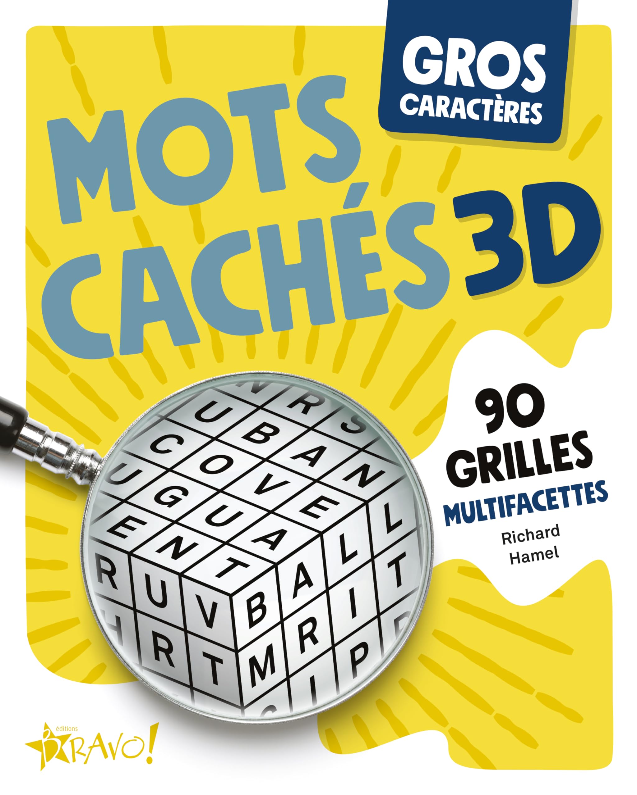 Gros caractères - Mots cachés 3D: 90 grilles multifacettes book