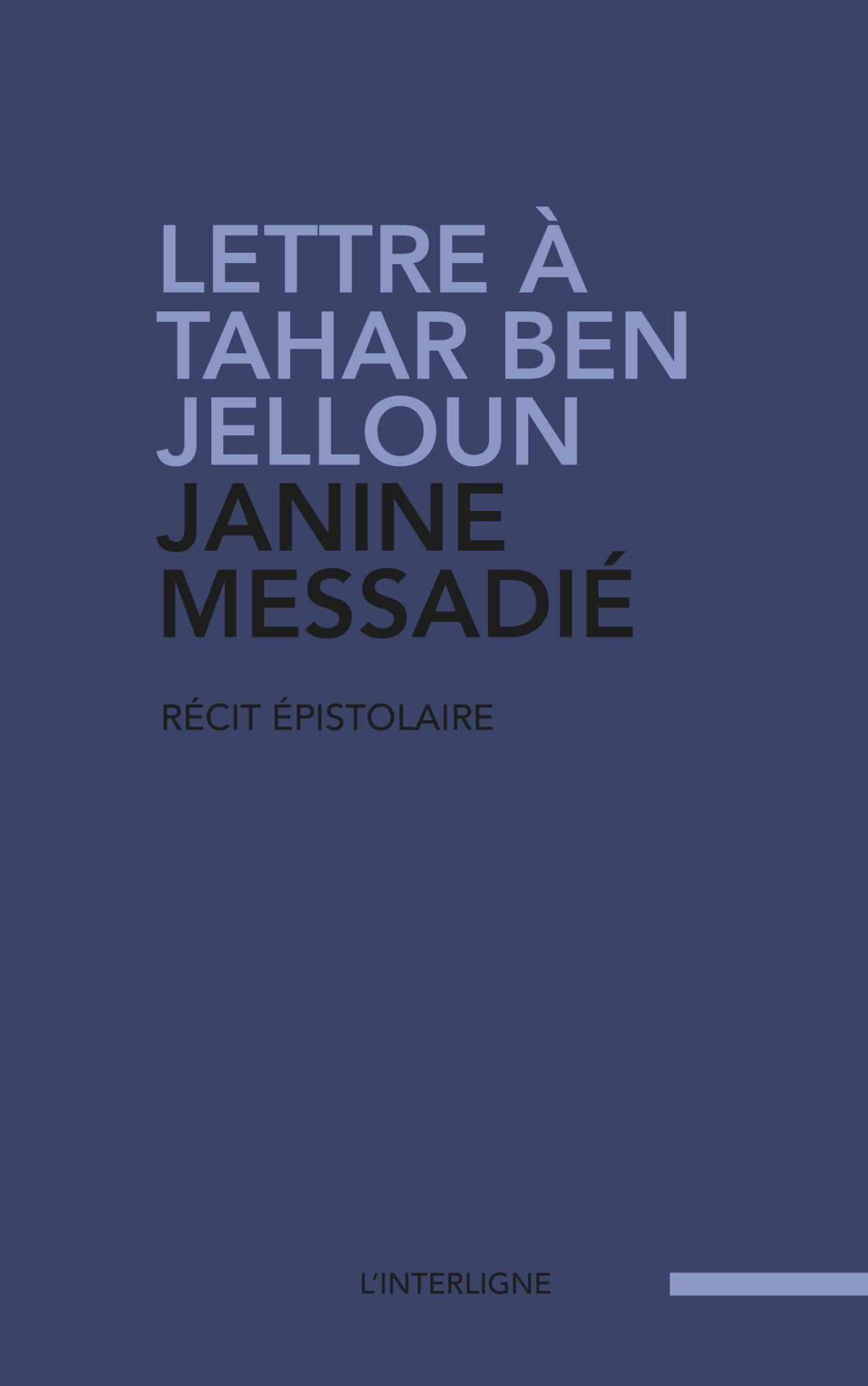 Lettre à Tahar Ben Jelloun book