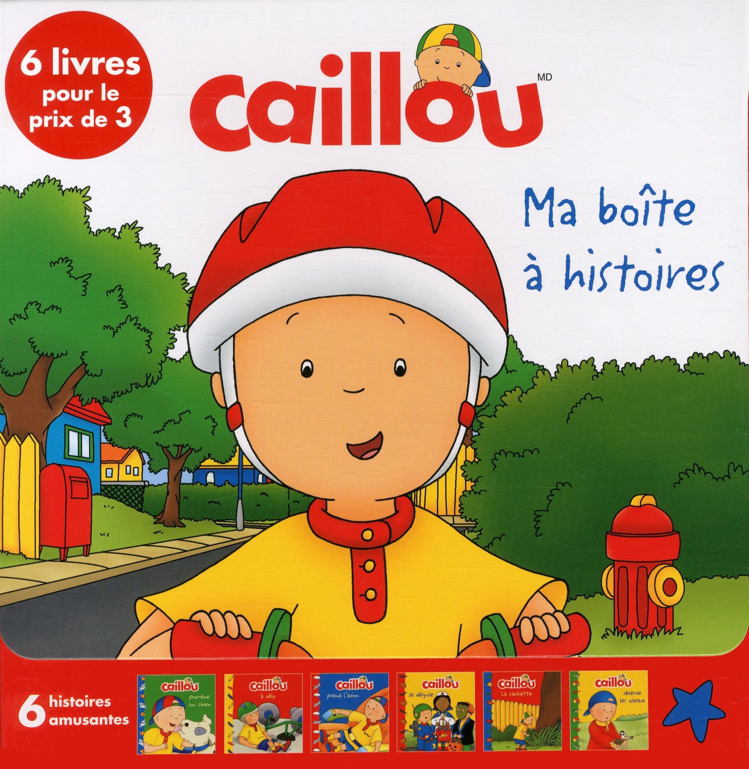 Caillou Ma boîte à histoires (Nouveau coffret): Coffret en 6 volumes : Caillou promène son chien ; Caillou à vélo ; Caillou prend l'avion ; Caillou se ... La cachette ; Caillou observe les oiseaux Non-fiction