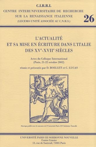 L'actualité et sa mise en écriture dans l'Italie des XVe-XVIIe siècles book