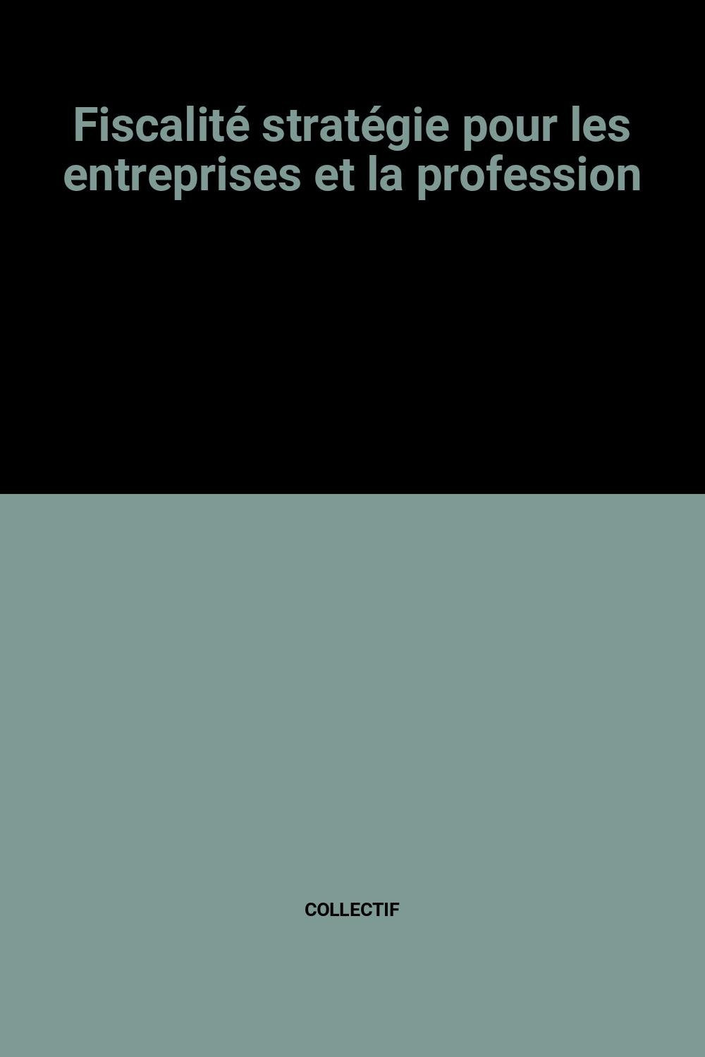 Fiscalite : strategie pour les entreprises et la profession : book