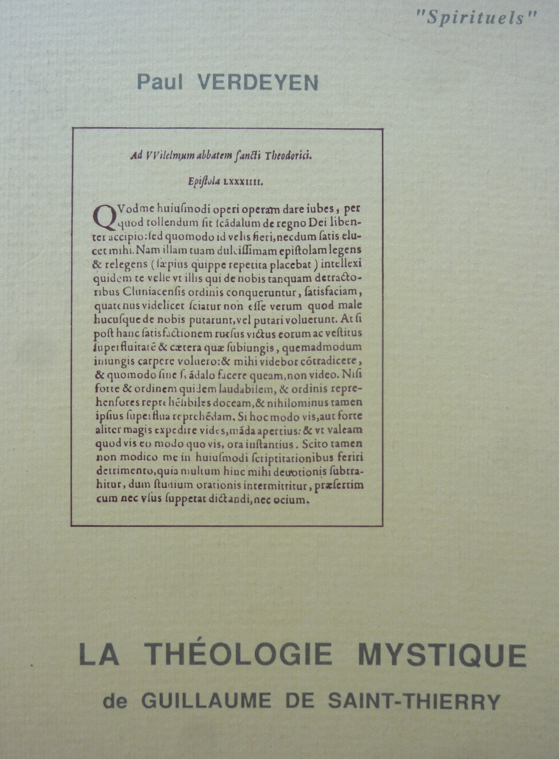 La theologie mystique de guillaume de saint-thierry book