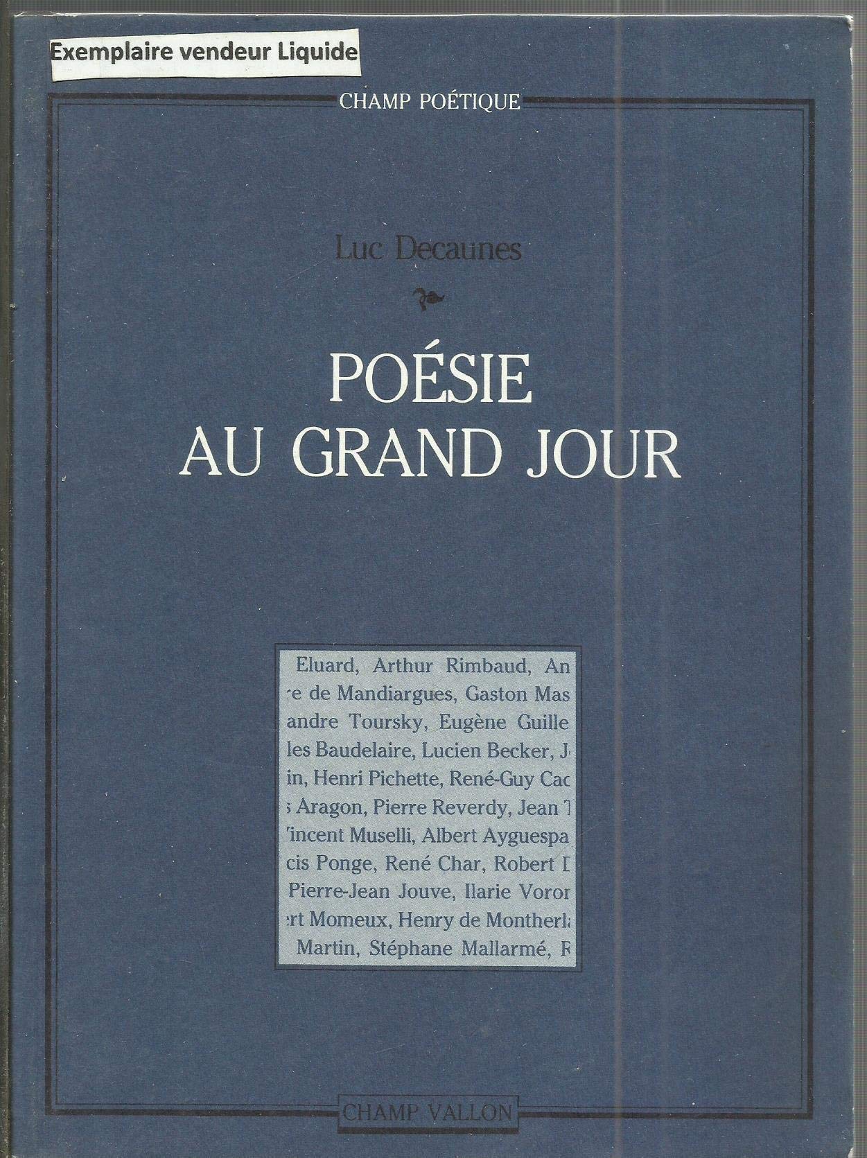 Poésie au grand jour Books