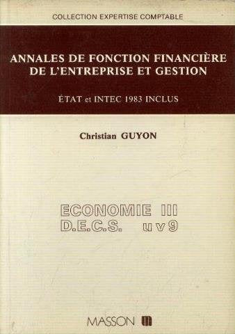 Annales de fonction financière de l'entreprise et gestion Books