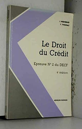 Decf Epreuve N° 2 Le Droit Du Credit. 4eme Edition book
