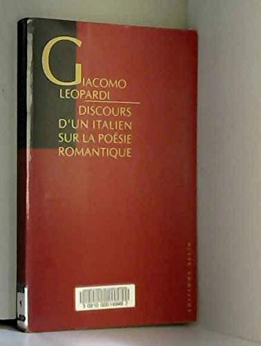Discours d'un Italien sur la poésie romantiqueprécédé de "Un barrage contre le Pacifique" de Brunop Pinchard book