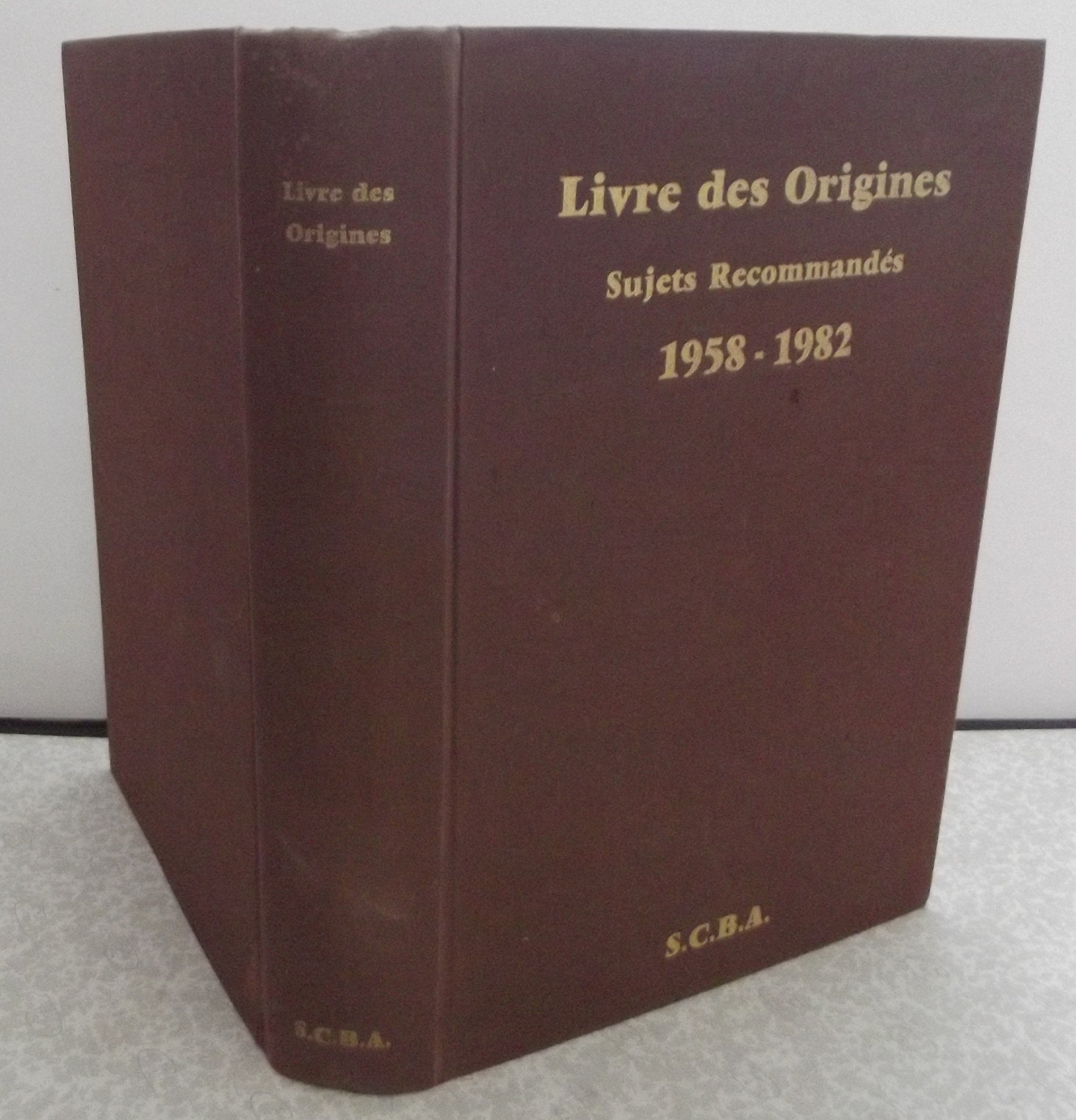 Livre des origines : 1958-1982 book