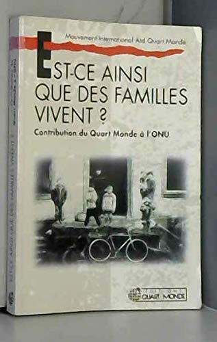 Est-ce ainsi que des familles vivent ? Contribution du Quart-Monde à l'ONU book
