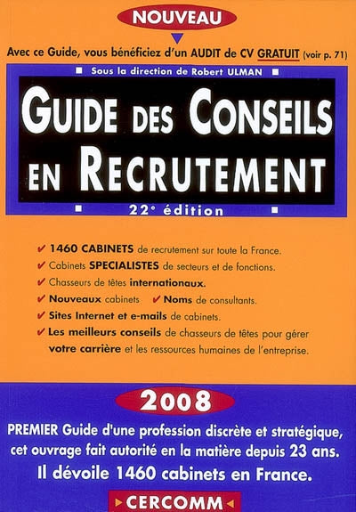 Product Image: Guide des conseils en recrutement 2008