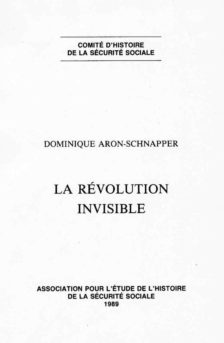 La révolution invisible - Association pour l'étude de l'histoire de la Séc.Soc book