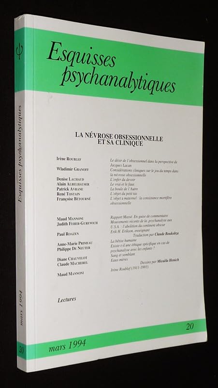 Esquisses psychanalytiques n 20: la nevrose obsessionnelle et sa clinique book