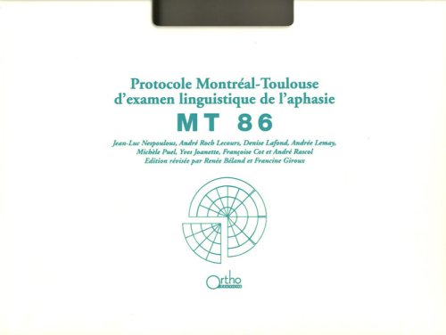 MT 86: Protocole Montréal-Toulouse d'examen linguistique de l'aphasie book