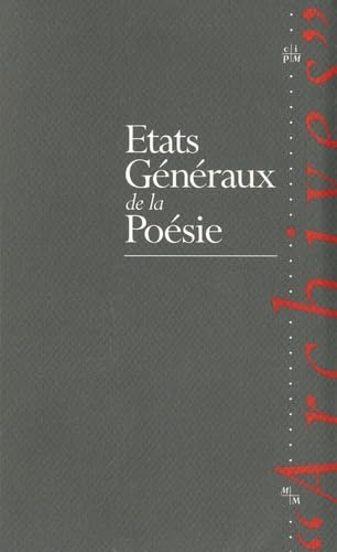 Actes des Etats généraux de la poésie Books