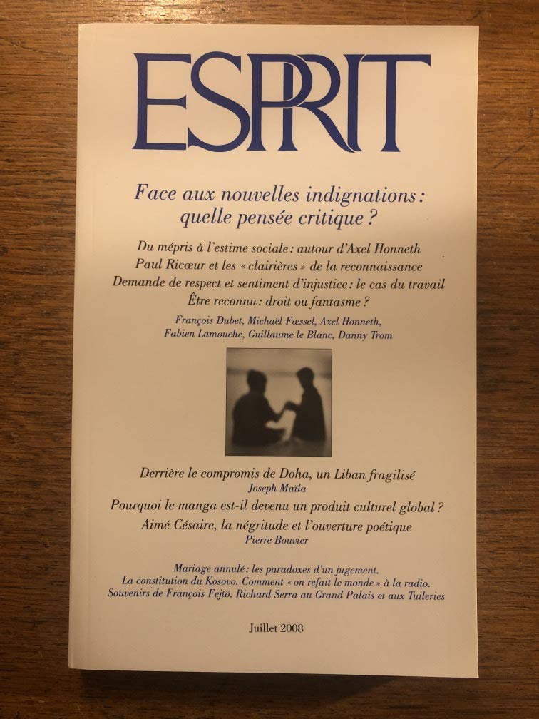 Revue Esprit; face aux nouvelles indignations : quelle pensée critique ? (édition 2008) Books