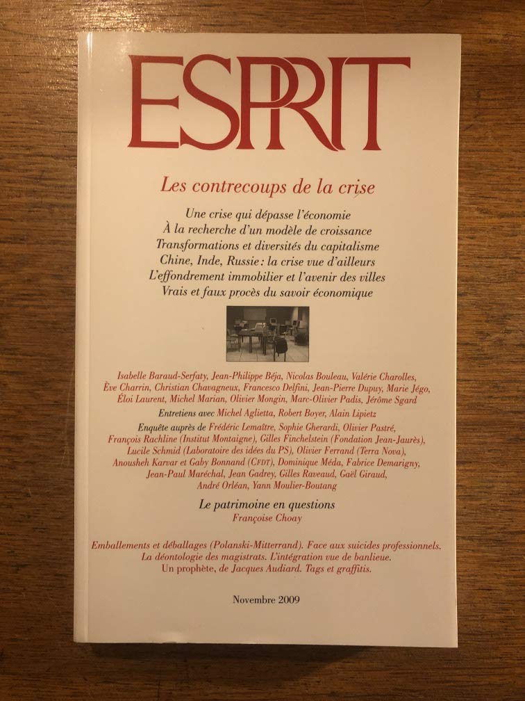 Esprit, N° 359, Novembre 200 : Les contrecoups de la crise book