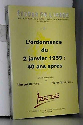 L'ordonnance du 2 janvier 1959 : 40 ans aprés Books