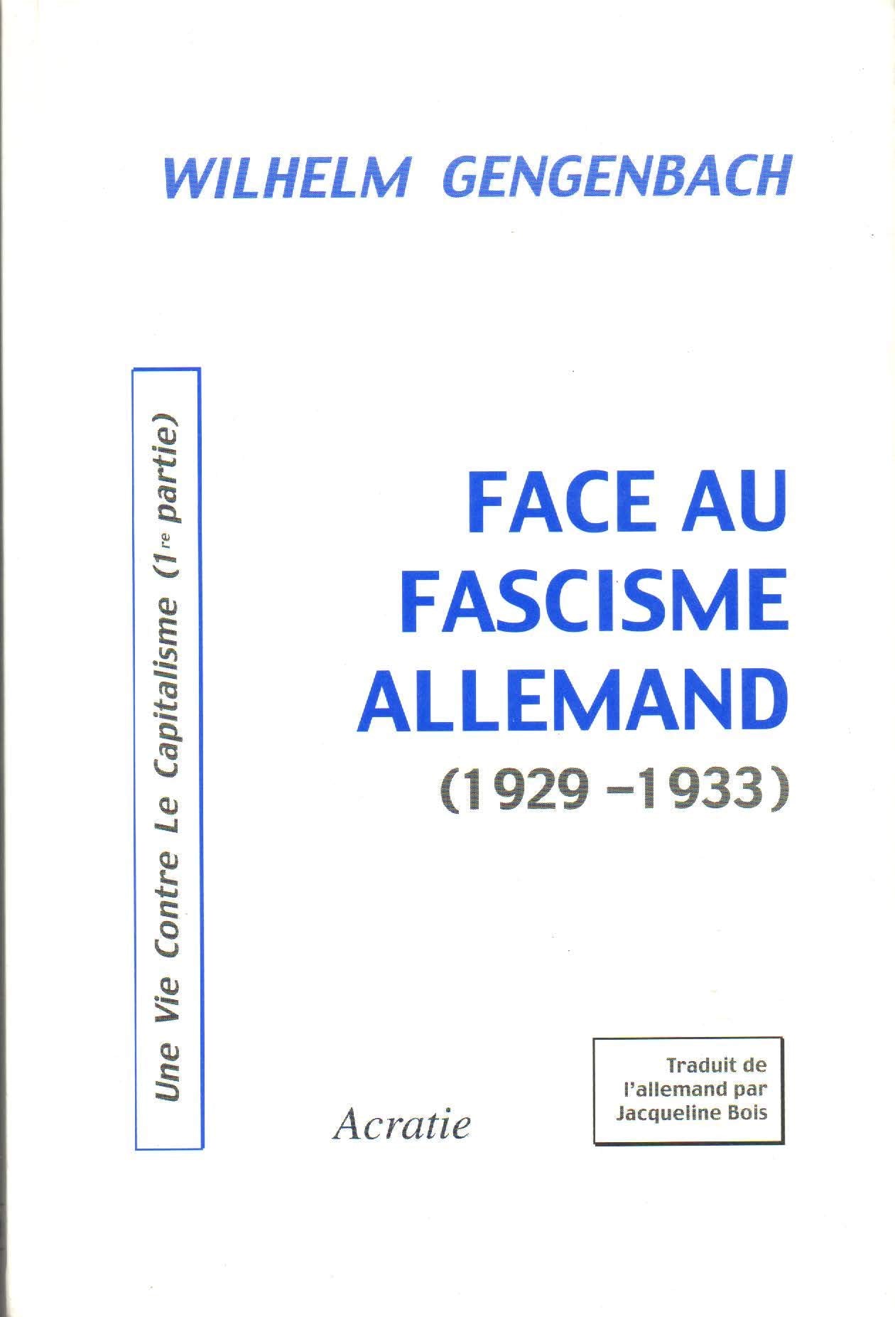 Face au Fascisme Allemand (1929-1933) book