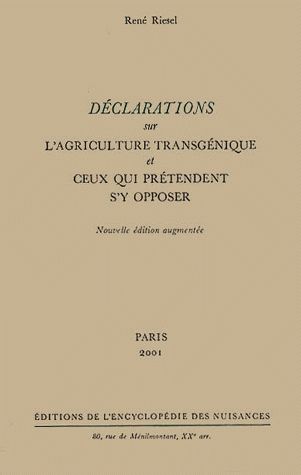 Déclarations sur l'agriculture transgénique et ceux qui prétendent s'y opposer Books