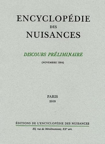 Encyclopedie des Nuisances : discours préliminaire: Novembre 1984 Books