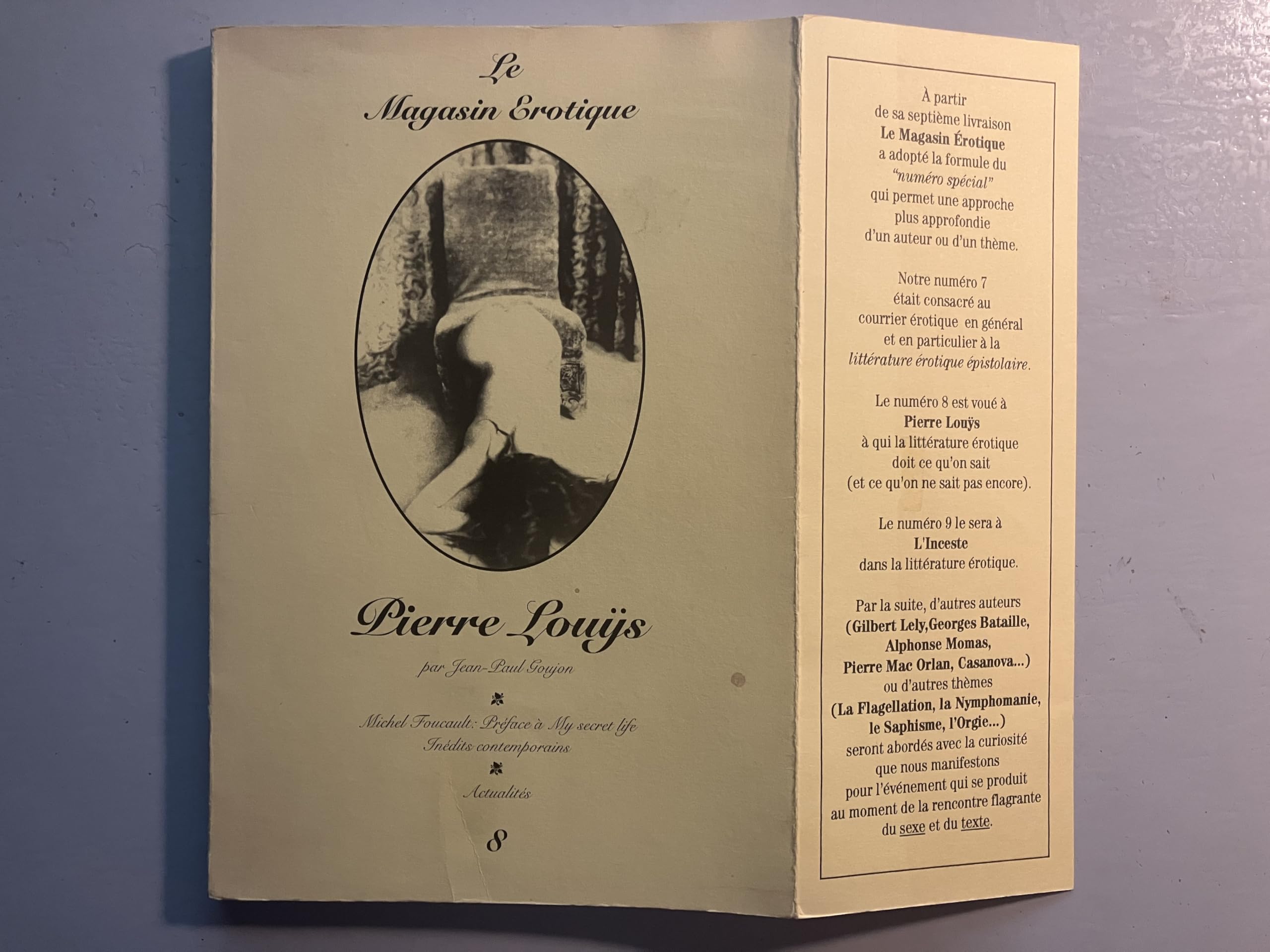LE MAGASIN EROTIQUE NUMERO 8 : PIERRE LOUYS book