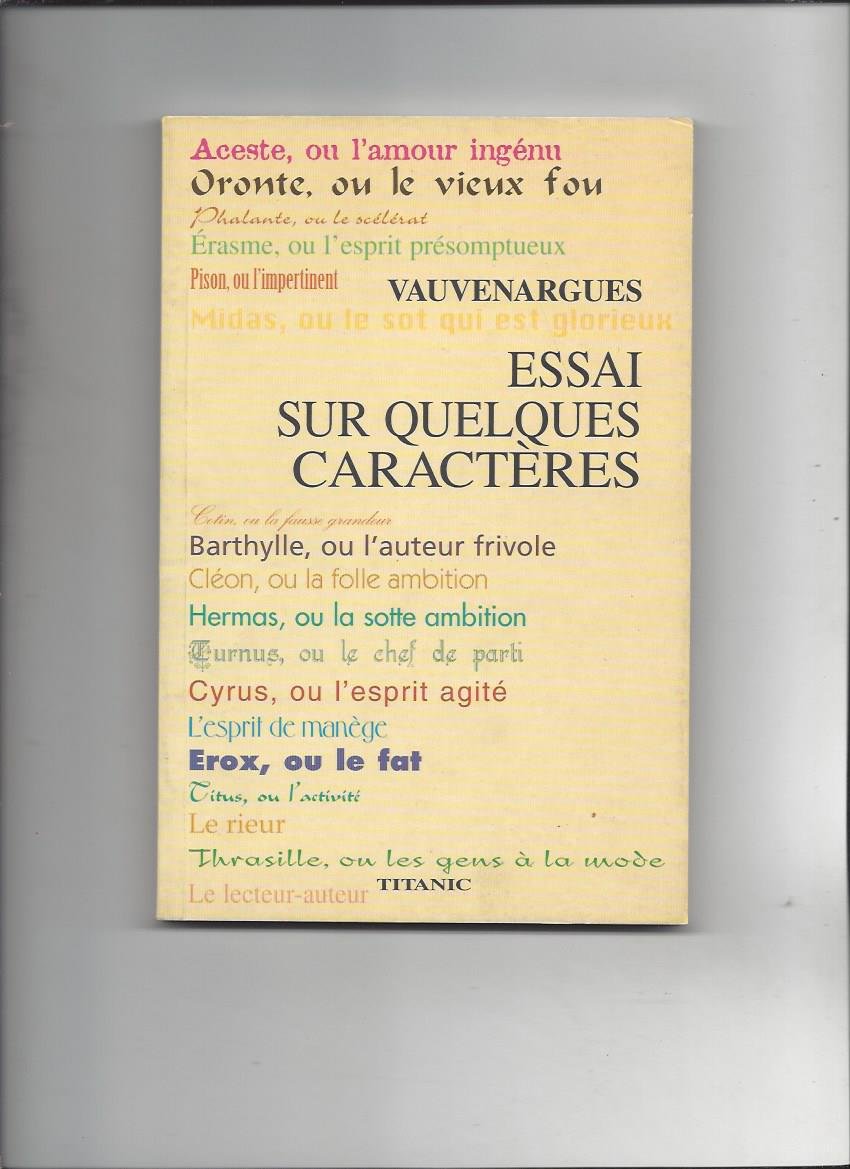 Essai sur quelques caractères Books