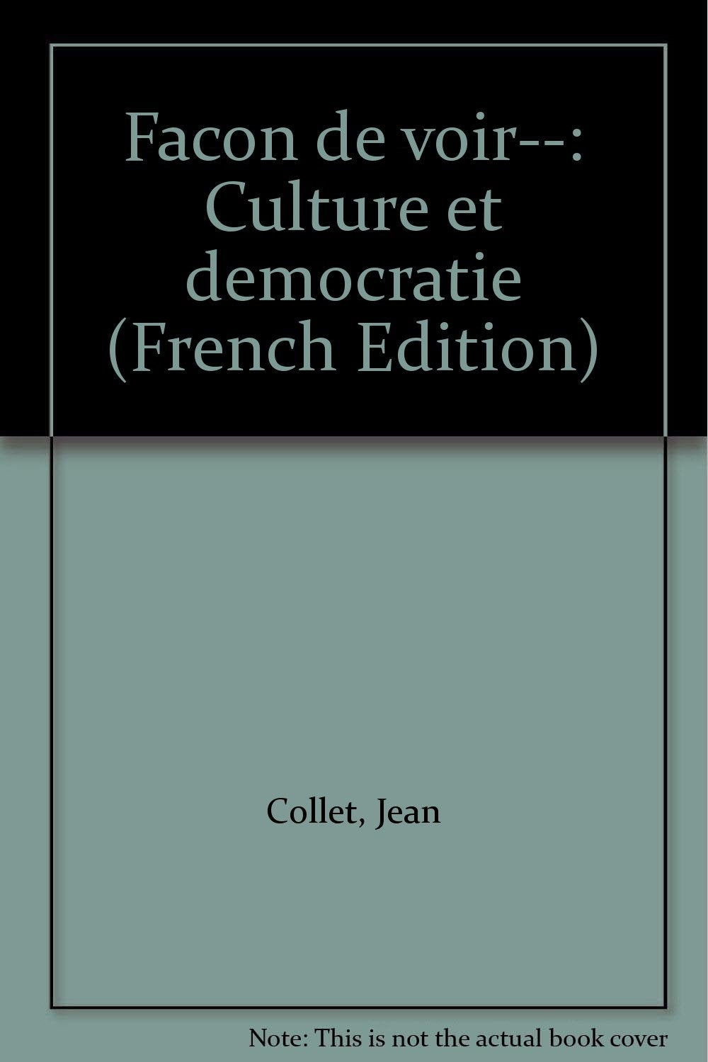 Façon de voir, culture et démocratie Books